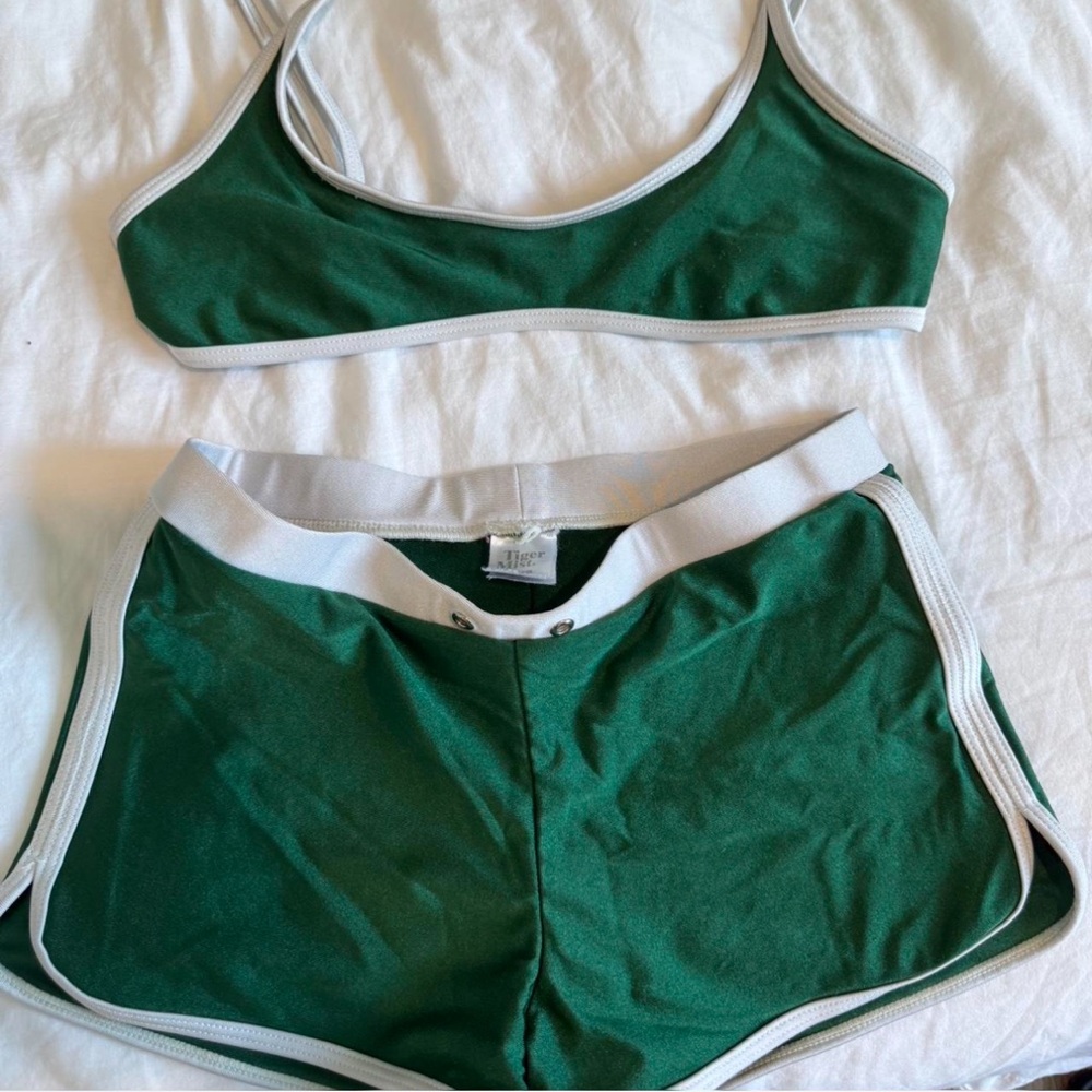 Tiger Mist Green and White Bikini